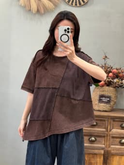 Amax LuluE 2026 Summer Vintage Loose Tee Shirts Womens Korean Design Classic O Neck Tops Ladies Fashion Causal Patchwork Clothes