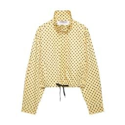 Women's Jackets Spring Autumn Thin Polka Dot Oversized Long Sleeve Outerwear Plus Size Zip Up Crop Coats