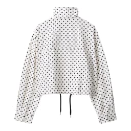 Women's Jackets Spring Autumn Thin Polka Dot Oversized Long Sleeve Outerwear Plus Size Zip Up Crop Coats