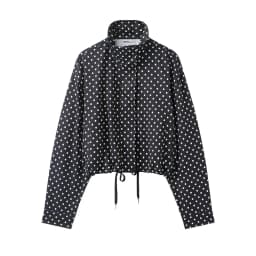 Women's Jackets Spring Autumn Thin Polka Dot Oversized Long Sleeve Outerwear Plus Size Zip Up Crop Coats