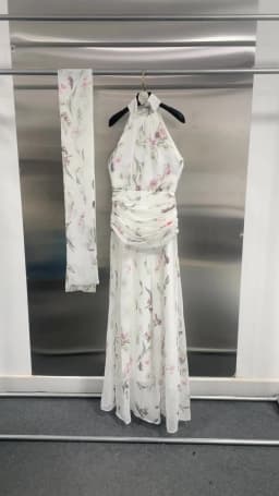 TWOTWINSTYLE Printing Slimming Spliced Bowknot Long Dress for Women High Neck Sleeveless Tunic Patchwork Folds Dresses Female
