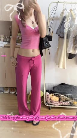 Rose Red Straight Sweatpant Woman Summer Low Waist Drawstring Long Pants Female Solid Casual All-match Cotton Sport Trousers New