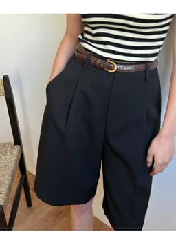 RZIV Women's High Waist Loose Wide Leg Shorts with Belt, Casual Summer