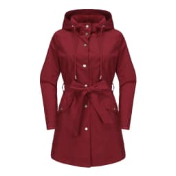 Spring Autumn New Hooded Water-repellent Jacket with Belt Thin Casual Loose Trench Coat Women Windbreaker
