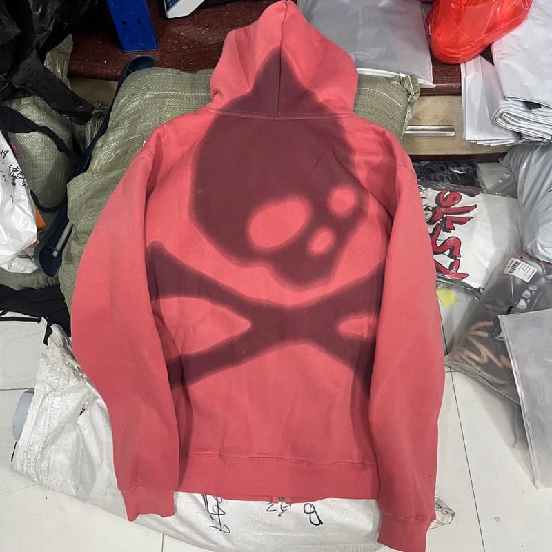 CACTUS JACK Jackets Real Photo Skull Print Pink Casual Hooded for Men Women Letter Embroide Casual Zipper Coat