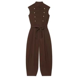 TFMLN Fashion Double Breasted Jumpsuits for Women Stand Collar Sleeveless High Waist Long Pants With Belt Elegant Rompers