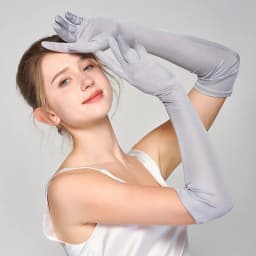 100% Mulberry Silk 58cm Long Sunscreen Thin Ride Driving Elasticity Upscale Luxury Gloves Solid Smooth Soft Female Breathable