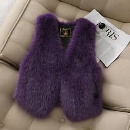 Autumn winter Imitation Fox fur vest Jacket For women Fashion Thick V-neck sleeveless Coat Female Short Faux Fur Waistcoat Tops