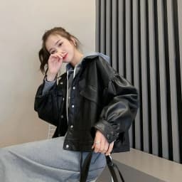 New Autumn Winter Faux Leather Jacket Women Oversize PU Coat Loose Casual Streetwear Female Cardigan
