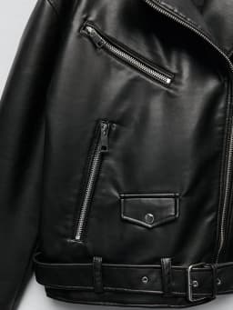 Ailegogo Women Loose Motorcycle Biker Black Pu Faux Leather Jacket with Belt Spring Autumn Female Zipper Coat Outwear