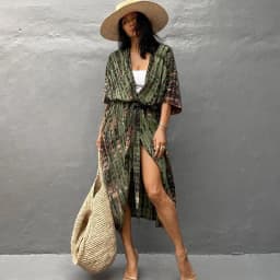 Beach Dress Tunic Cover up Embroidery Kaftan Saida de Praia Women Bikini Cover-up Pareo Sarong Beachwear