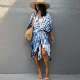 Beach Dress Tunic Cover up Embroidery Kaftan Saida de Praia Women Bikini Cover-up Pareo Sarong Beachwear
