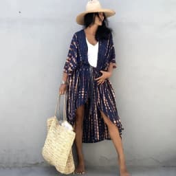 Beach Dress Tunic Cover up Embroidery Kaftan Saida de Praia Women Bikini Cover-up Pareo Sarong Beachwear