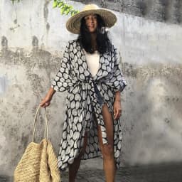 Beach Dress Tunic Cover up Embroidery Kaftan Saida de Praia Women Bikini Cover-up Pareo Sarong Beachwear