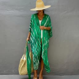 Beach Dress Tunic Cover up Embroidery Kaftan Saida de Praia Women Bikini Cover-up Pareo Sarong Beachwear