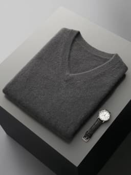 Men Wool V-neck Sweater Vest Pullover Autumn Winter Basic Casual Cashmere 100% Merino Wool Knitted Soft Sleeveless Waistcoat Top