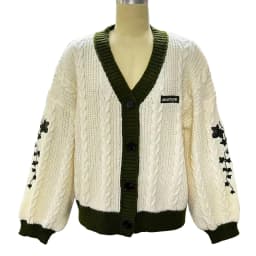 Evermore Cardigan Taylor Version Green Vine Embroidered Button Down Cable Knit Sweater Women Fall Winter Vintage Outfit