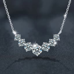 U-Smile Moissanite Necklace D VVS1 for Women D Color Sparkling Lab Diamon Luxury Necklaces 925 Sterling Silver with Certified