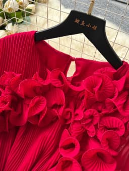 2026 Spring Autumn Fashion Elegant Dress for Women New French Mushroom Edge Crimping Loose Chiffon Long Sleeve Long Dress C141