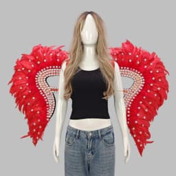 Carnival Graduation Ball Party Costume Accessories Artificial Feather Wings Halloween Catwalk Performance Character Cos Props