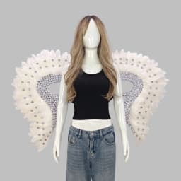 Carnival Graduation Ball Party Costume Accessories Artificial Feather Wings Halloween Catwalk Performance Character Cos Props