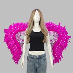 Carnival Graduation Ball Party Costume Accessories Artificial Feather Wings Halloween Catwalk Performance Character Cos Props