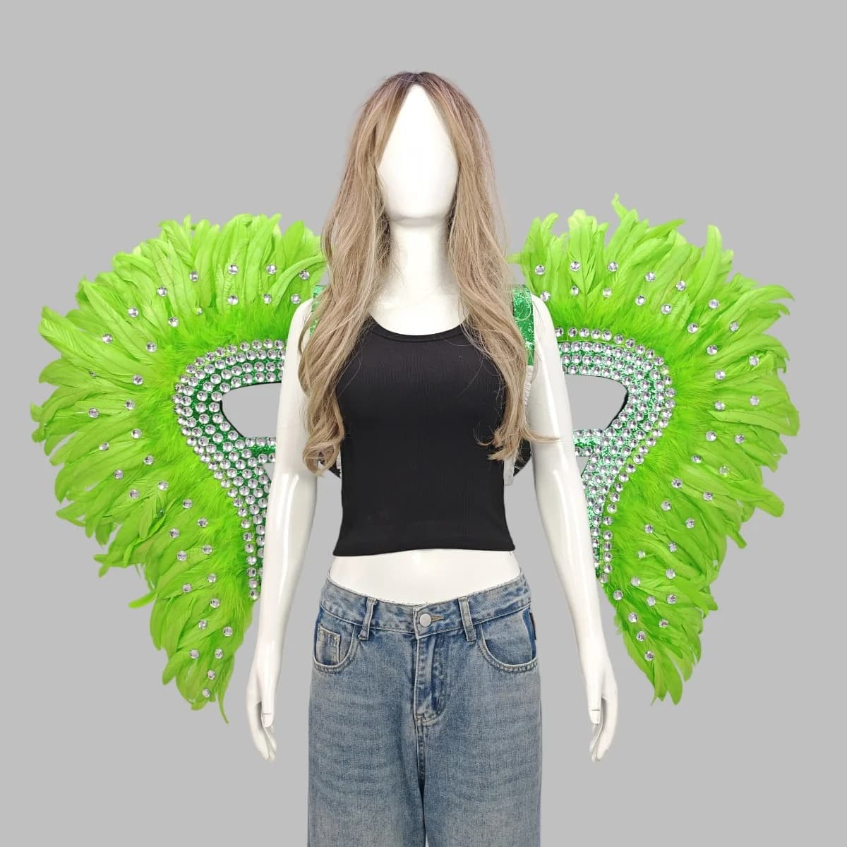 Carnival Graduation Ball Party Costume Accessories Artificial Feather Wings Halloween Catwalk Performance Character Cos Props