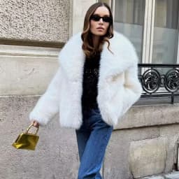 HXAO White Faux Fur Coat 2024 Woman New in coats Autumn Winter Fur Plush Fluffy Jacket Warm Red Gray Black Outerwears