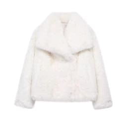 HXAO White Faux Fur Coat 2024 Woman New in coats Autumn Winter Fur Plush Fluffy Jacket Warm Red Gray Black Outerwears