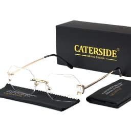 CATERSIDE Rimless Men's Sunglasses Polygon Vintage Frameless Glasses Gradient Lens Women Traveling Party Business Sun Glasses