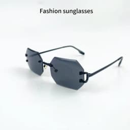 CATERSIDE Rimless Men's Sunglasses Polygon Vintage Frameless Glasses Gradient Lens Women Traveling Party Business Sun Glasses