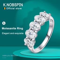 KNOBSPIN D VVS1 4*6mm Oval Moissanite Rings for Women Fine Jewelry Engagement Wedding Eternity Bands with GRA s925 Slive Ring