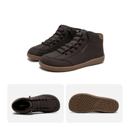HOBIBEAR Mid Top Barefoot Shoes Mens Womens Wide Toe Ankle Boots Outdoor Non-Slip Artificial Leather Shoes