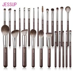 Jessup Makeup Brushes Set 15/25pcs Premium Synthetic Brown Make up Brushes Foundation Eyeshadow Concealer Blush Eyeliner, T511