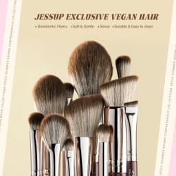 Jessup Makeup Brushes Set 15/25pcs Premium Synthetic Brown Make up Brushes Foundation Eyeshadow Concealer Blush Eyeliner, T511