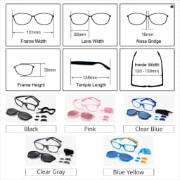 Ralferty 2 In 1 Kids Sunglasses Polarized Clips On Glasses Child 0 Diopter Prescription Optic Myopia Eyewear Frame Glasses Chain