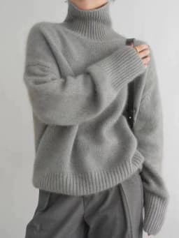 MVLYFLRT Autumn and Winter New 100% merino Wool Sweater Women's Knitted High Neck Pullover Casual Loose Large Size tops