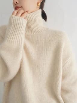 MVLYFLRT Autumn and Winter New 100% merino Wool Sweater Women's Knitted High Neck Pullover Casual Loose Large Size tops