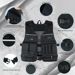 Tool Vest for Men with Pouches and Belt, Adjustable Multi-Pocket Safety Tool Vest for Electrician, Carpenter