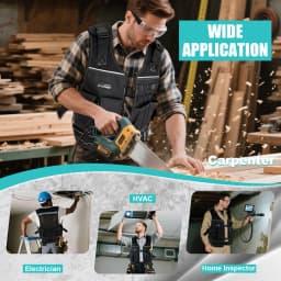 Tool Vest for Men with Pouches and Belt, Adjustable Multi-Pocket Safety Tool Vest for Electrician, Carpenter