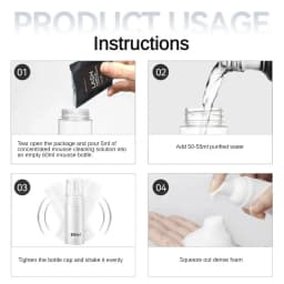 50/25Pcs Eyelash Extension Remover with Mousse Brush Set Eyelash Cleaning Non-irritating Makeup Cleaning Rich and Delicate Foam