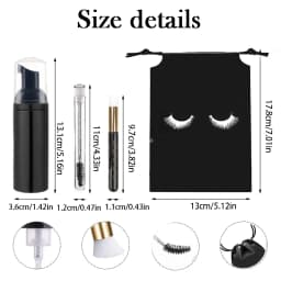 50/25Pcs Eyelash Extension Remover with Mousse Brush Set Eyelash Cleaning Non-irritating Makeup Cleaning Rich and Delicate Foam