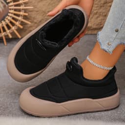 Casual Thick Bottom Waterproof Sneakers Women 2025 Winter Warm Short Plush Ankle Boots with Platform Fluffy Non Slip Snow Boots