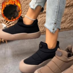Casual Thick Bottom Waterproof Sneakers Women 2025 Winter Warm Short Plush Ankle Boots with Platform Fluffy Non Slip Snow Boots