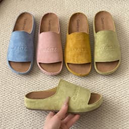 New Women's Slippers Closed Toe Round Toe Suede Clogs Sandals Autumn New Retro Solid Color Flat Bottom Women's Slingback Shoes