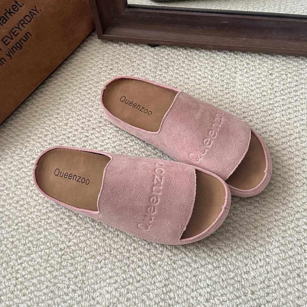 New Women's Slippers Closed Toe Round Toe Suede Clogs Sandals Autumn New Retro Solid Color Flat Bottom Women's Slingback Shoes