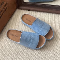 New Women's Slippers Closed Toe Round Toe Suede Clogs Sandals Autumn New Retro Solid Color Flat Bottom Women's Slingback Shoes