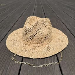 Original Designer Style Hats Metal Letters RB Chain Raffia Panama Handmade Straw Hat For Women Summer Beach Wide Brim Sun Hat