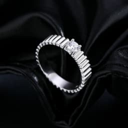 MODIAN D Color Moissanite Ring 925 Sterling Silver Trendy Wide Eternal Stackable Finger Rings For Women Unisex Fine Jewelry