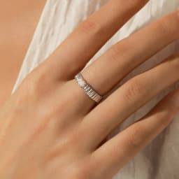 MODIAN D Color Moissanite Ring 925 Sterling Silver Trendy Wide Eternal Stackable Finger Rings For Women Unisex Fine Jewelry